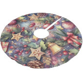 Waterverf Paarse Kerstmis Motieven Vakantie Kerstboom Rok (Gekanteld)