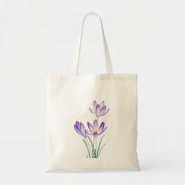 waterverf paarse kroonbloem tote bag