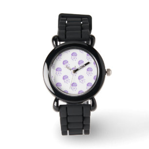 waterverf paarse kwallen horloge