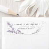 Waterverf paarse lavendel bloemen retouretiket etiket (Insitu)