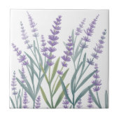 Waterverf Paarse Lavendel Bloemen Tegeltje (Voorkant)