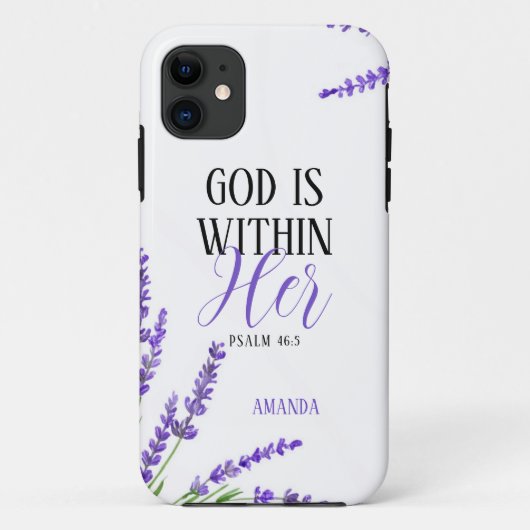 Waterverf Paarse Lavendelbloemen Faith Case-Mate iPhone Case (Achterkant)