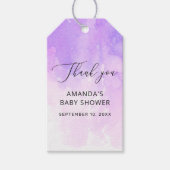 Waterverf paarse lavender baby shower dank u cadeaulabel (Voorkant)