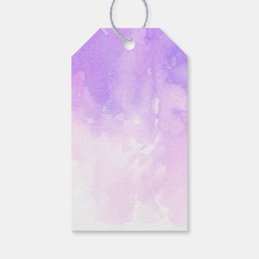 Waterverf paarse lavender baby shower dank u cadeaulabel (Achterkant)