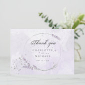 Waterverf paarse lavender bloemen bruiloft bedankt (Staand voorkant)