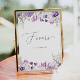 Waterverf paarse lavender Favors Poster
