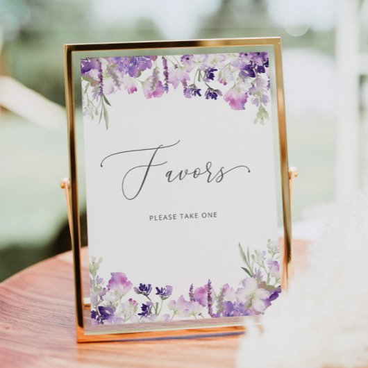 Waterverf paarse lavender Favors Poster
