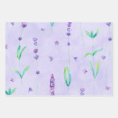 Waterverf Paarse lavender Flowers Inpakpapier Vel (Voorkant 3)