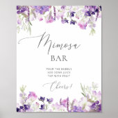 Waterverf paarse lavender Mimosa Poster (Voorkant)