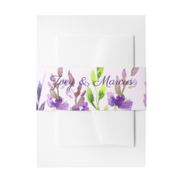 Waterverf Paarse lavender Uitnodigingen Wikkel