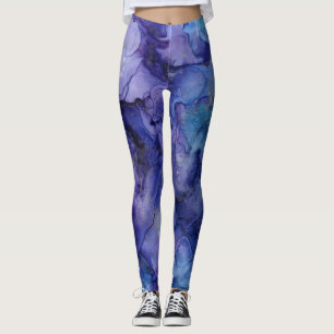 Waterverf Paarse Leggings