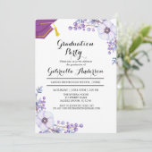 Waterverf Paarse lentekort Afstuderen Kaart (Staand voorkant)