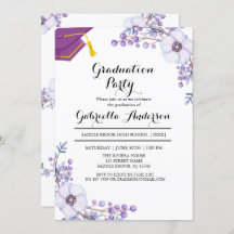 Waterverf Paarse lentekort Afstuderen