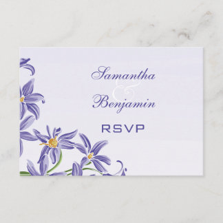 Waterverf Paarse lentevloeren RSVP Kaartje