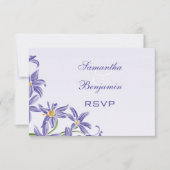 Waterverf Paarse lentevloeren RSVP Kaartje (Voorkant)