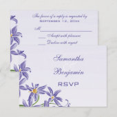 Waterverf Paarse lentevloeren RSVP Kaartje (Voorkant / Achterkant)