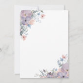 Waterverf Paarse Lila Bloemen Geometrisch Kaart (Achterkant)