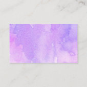 Waterverf paarse lila details. Bruiloft website Informatiekaartje (Achterkant)