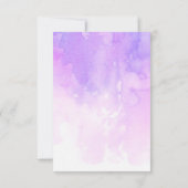 Waterverf paarse lila script kalligrafie bruiloft RSVP kaartje (Achterkant)