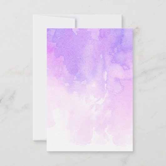 Waterverf paarse lila script kalligrafie bruiloft RSVP kaartje (Achterkant)