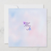 Waterverf Paarse Lila ventilator nodigt Kaart uit (Achterkant)