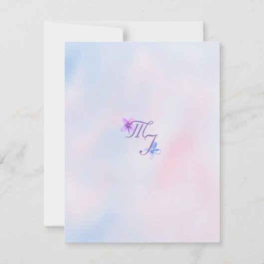 Waterverf Paarse Lila ventilator nodigt Kaart uit (Achterkant)