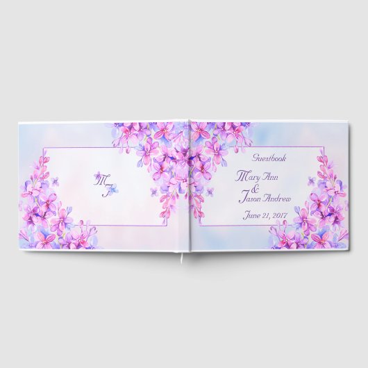 Waterverf Paarse Lila ventilatorgids Gastenboek