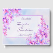 Waterverf Paarse Lila ventilatorgids Gastenboek (Voorkant)