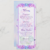 Waterverf Paarse Lila ventilatormenuKaart Menu (Voorkant / Achterkant)