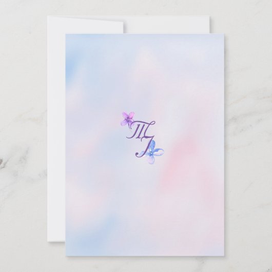 Waterverf Paarse Lila Vloerbruiloft 5x7 Uitnodigen Kaart (Achterkant)