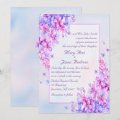 Waterverf Paarse Lila Vloerbruiloft 5x7 Uitnodigen Kaart (Voorkant / Achterkant)