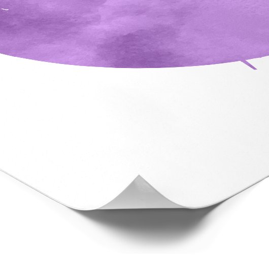 Waterverf Paarse maan & Star Night Sky Poster (Hoek)