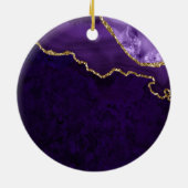 Waterverf Paarse marmer Agate Geode Wedding Keramisch Ornament (Achterkant)