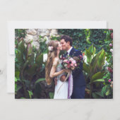 Waterverf Paarse Marmeren Gouden Foto Bruiloft Kaart (Achterkant)