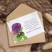 Waterverf Paarse Morning Glory | Dank u Bedankkaart