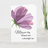 Waterverf Paarse Naam toevoegen Elegante verjaarda Kaart (Voorkant)