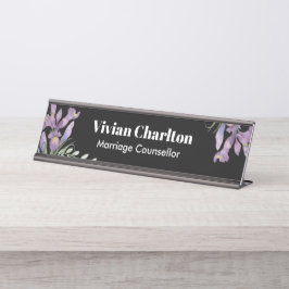 Waterverf Paarse oliesoorten botanische flesverf Bureau Naambordje