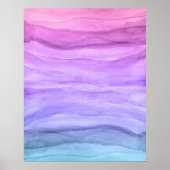 Waterverf Paarse Ombre Layers Abstracte kunst Poster (Voorkant)