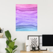 Waterverf Paarse Ombre Layers Abstracte kunst Poster (Thuiskantoor)