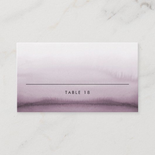 Waterverf Paarse Ombre Modern Wedding Plaatskaartje (Voorkant)