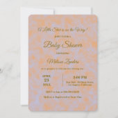 Waterverf Paarse & Oranje Baby shower Uitnodiging (Voorkant)