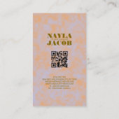 Waterverf Paarse & Oranje Handgemaakte Kleding Visitekaartje (Achterkant)