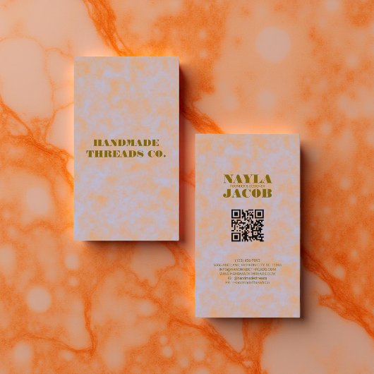 Waterverf Paarse & Oranje Handgemaakte Kleding Visitekaartje