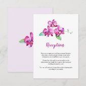 Waterverf Paarse Orchidee Bloemen Bruiloft Informatiekaartje (Voorkant / Achterkant)