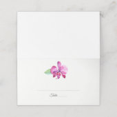 Waterverf Paarse Orchidee Bloemen Bruiloft Plaatskaartje (Buitenkant ongevouwen)