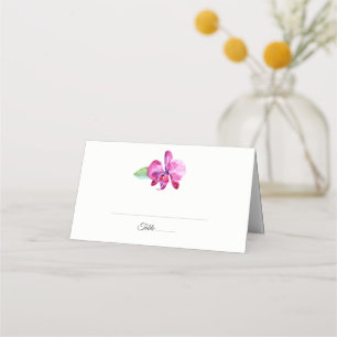 Waterverf Paarse Orchidee Bloemen Bruiloft Plaatskaartje