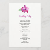 Waterverf Paarse Orchidee Bloemen Bruiloft Programmakaart (Achterkant)