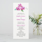 Waterverf Paarse Orchidee Bloemen Bruiloft Programmakaart (Staand voorkant)