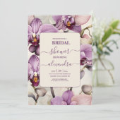 Waterverf Paarse Orchidee Vrijgezellenfeest Kaart (Staand voorkant)