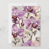 Waterverf Paarse Orchidee Vrijgezellenfeest Kaart (Achterkant)